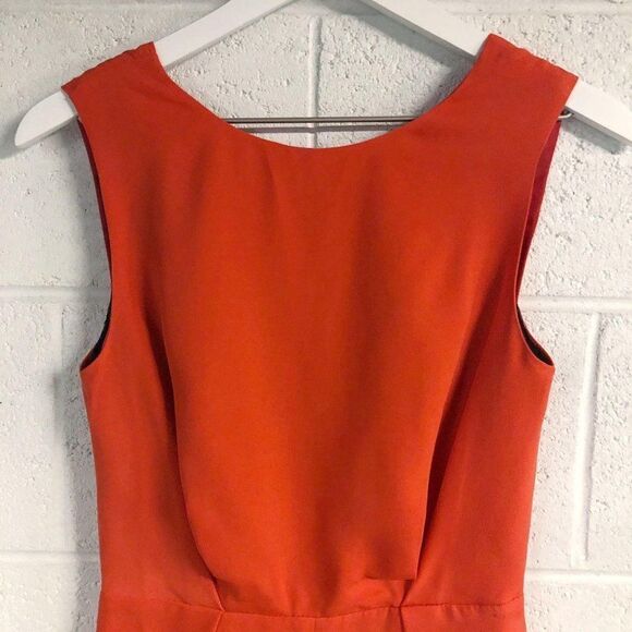 TOPSHOP Hot Orange Lace Back Romper Playsuit - Picture 6 of 10